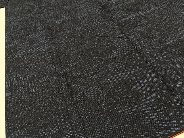 平和屋着物■結城紬　草花文　正絹　逸品　BAAY3403hj