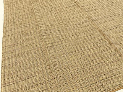 平和屋着物■上質な紬　格子柄　正絹　逸品　BAAY3407hj