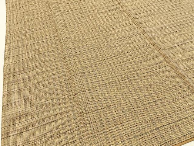 平和屋着物■上質な紬　格子柄　正絹　逸品　BAAY3407hj