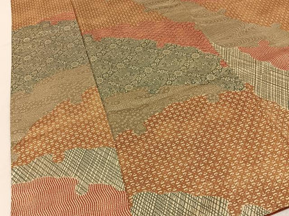平和屋着物■上質な小紋　雪輪吉祥花文　正絹　逸品　BAAY3408hj