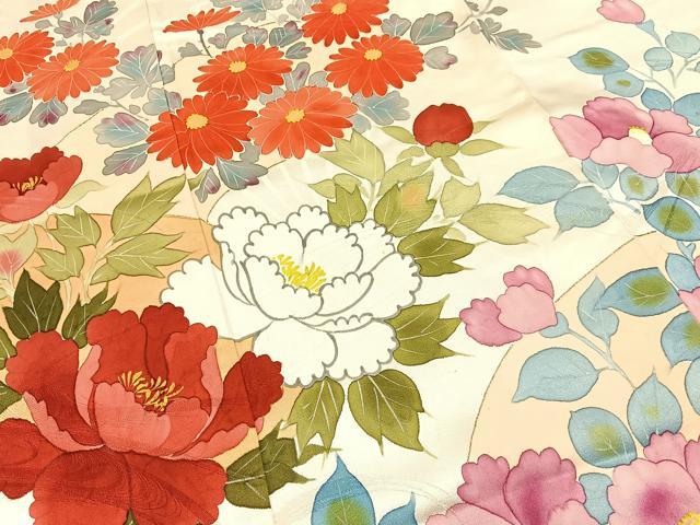 平和屋着物■豪華振袖　手描き　地紙草花文　金彩　正絹　逸品　BAAY3409hj