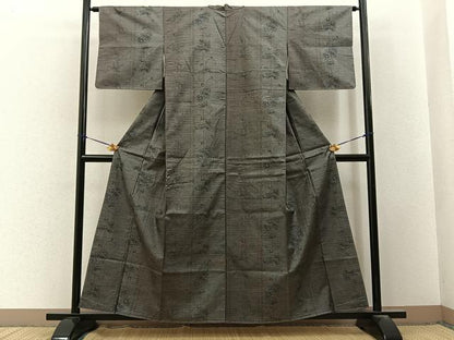 平和屋着物■上質な紬　蔦の葉文　正絹　逸品　未使用　BAAY3413hj