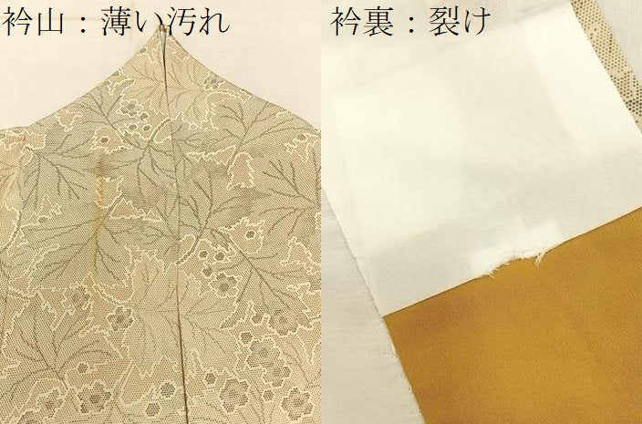 平和屋着物■小紋　草花文　洗える着物　BAAY3420hj