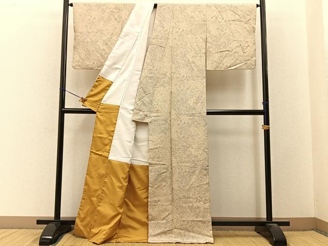 平和屋着物■小紋　草花文　洗える着物　BAAY3420hj