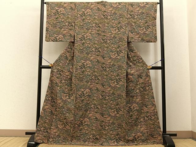 平和屋着物■小紋　人物風景文　洗える着物　BAAY3421hj