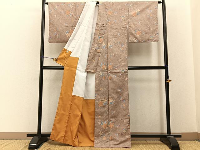 平和屋着物■小紋　舞桜文　洗える着物　BAAY3422hj