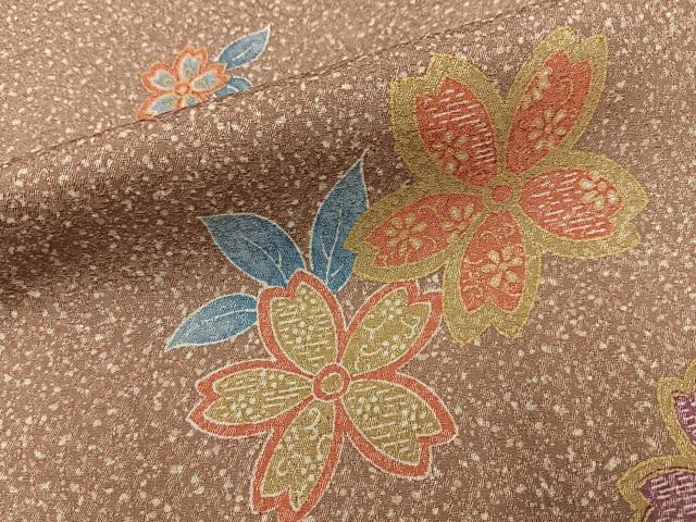 平和屋着物■小紋　舞桜文　洗える着物　BAAY3422hj