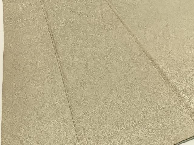 平和屋着物■色無地　銀杏地紋　白橡色　洗える着物　BAAY3428hj