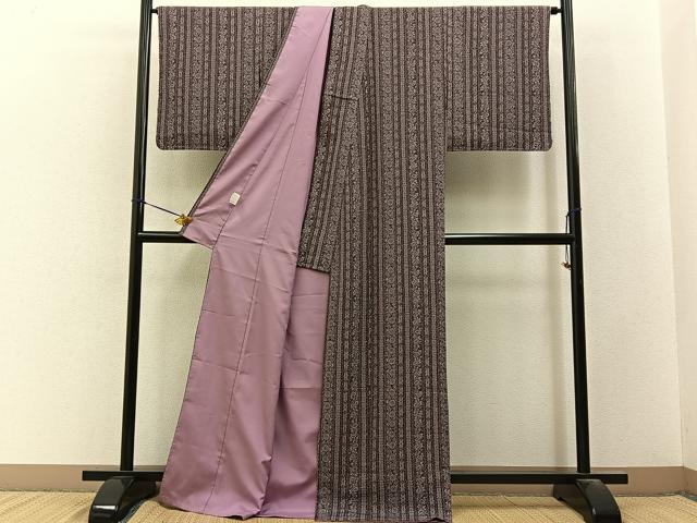 平和屋着物■小紋　更紗花間道　洗える着物　未使用　BAAY3435hj