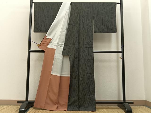 平和屋着物■小紋　亀甲花文　さんび謹製　BAAY3438hj