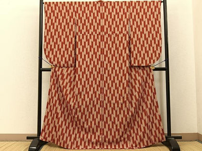 平和屋着物●小振袖　二尺袖　矢羽根文　洗える着物　BAAY3440hj