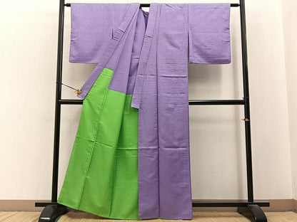 平和屋着物■色無地　胴抜き仕立て　半色　洗える着物　BAAY3450hj