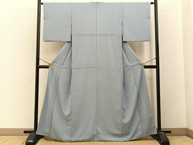 平和屋着物■色無地　薄雲鼠色　洗える着物　BAAY3452hj