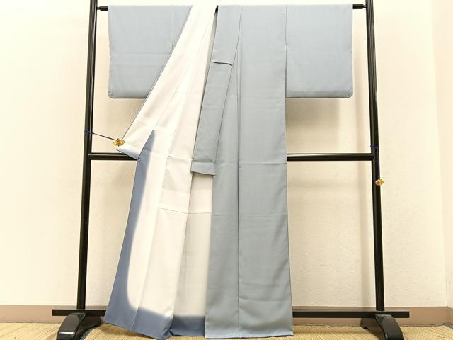 平和屋着物■色無地　薄雲鼠色　洗える着物　BAAY3452hj