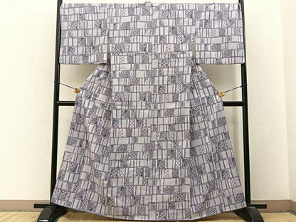 平和屋着物■小紋　吉祥花文　洗える着物　BAAY3455hj