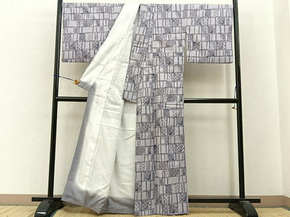 平和屋着物■小紋　吉祥花文　洗える着物　BAAY3455hj