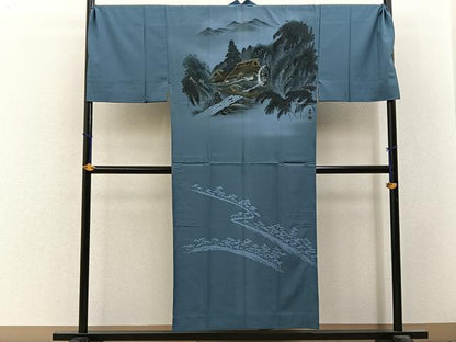 平和屋着物■男性　長襦袢　無双仕立て　御所解文　金彩　洗える着物　BAAY3464hj