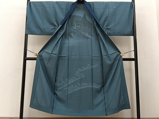 平和屋着物■男性　長襦袢　無双仕立て　御所解文　金彩　洗える着物　BAAY3464hj