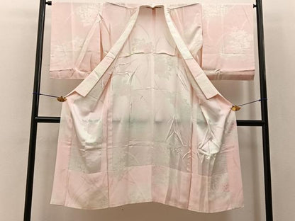 平和屋着物■長襦袢　無双仕立て　草花地紋　暈し染め　正絹　逸品　BAAY3465hj