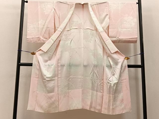 平和屋着物■長襦袢　無双仕立て　草花地紋　暈し染め　正絹　逸品　BAAY3465hj