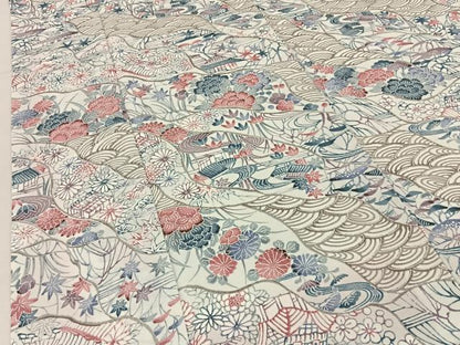平和屋着物■小紋　型染め　御所解文　洗える着物　BAAY3466hj
