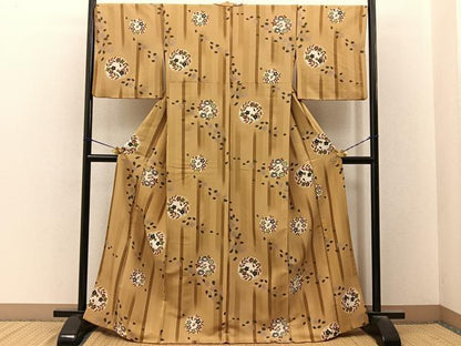 平和屋着物■小紋　花丸文　洗える着物　BAAY3467hj