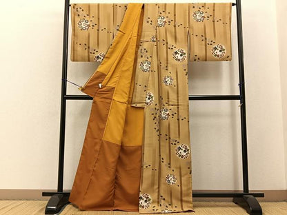 平和屋着物■小紋　花丸文　洗える着物　BAAY3467hj