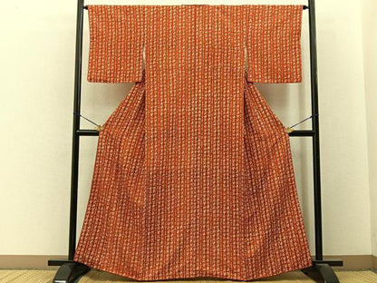 平和屋着物■上質な小紋　文字文　お召縮緬　正絹　逸品　BAAY3471hj