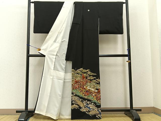 平和屋着物■豪華黒留袖　祇園祭　金彩　正絹　逸品　BAAY3475hj