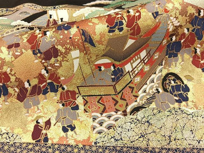 平和屋着物■豪華黒留袖　祇園祭　金彩　正絹　逸品　BAAY3475hj