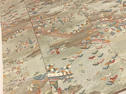 平和屋着物■上質な小紋　御所解文　金彩　正絹　逸品　BAAY3476hj