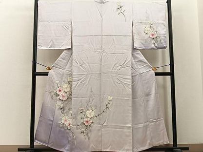 平和屋着物■訪問着　手描き　草花文　暈し染め　正絹　逸品　BAAY3477hj