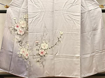 平和屋着物■訪問着　手描き　草花文　暈し染め　正絹　逸品　BAAY3477hj