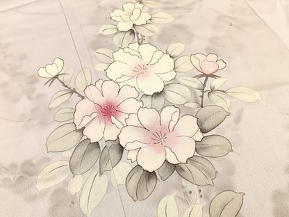 平和屋着物■訪問着　手描き　草花文　暈し染め　正絹　逸品　BAAY3477hj