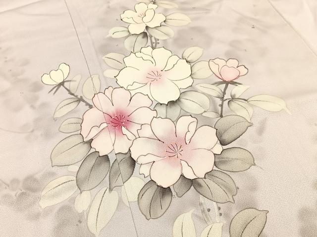 平和屋着物■訪問着　手描き　草花文　暈し染め　正絹　逸品　BAAY3477hj