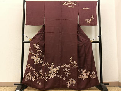 平和屋着物■訪問着　作家物　松竹梅花文　正絹　逸品　BAAY3484hj