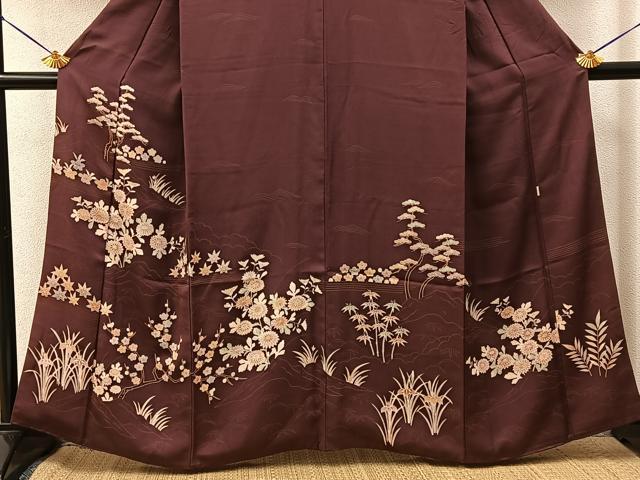 平和屋着物■訪問着　作家物　松竹梅花文　正絹　逸品　BAAY3484hj