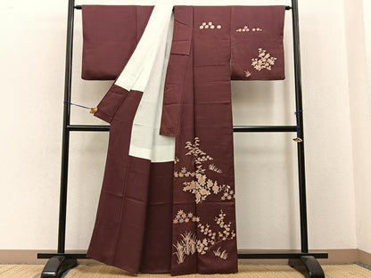 平和屋着物■訪問着　作家物　松竹梅花文　正絹　逸品　BAAY3484hj