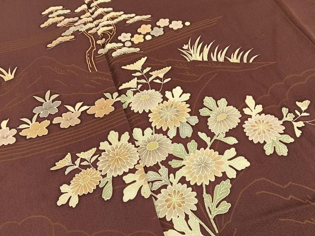 平和屋着物■訪問着　作家物　松竹梅花文　正絹　逸品　BAAY3484hj