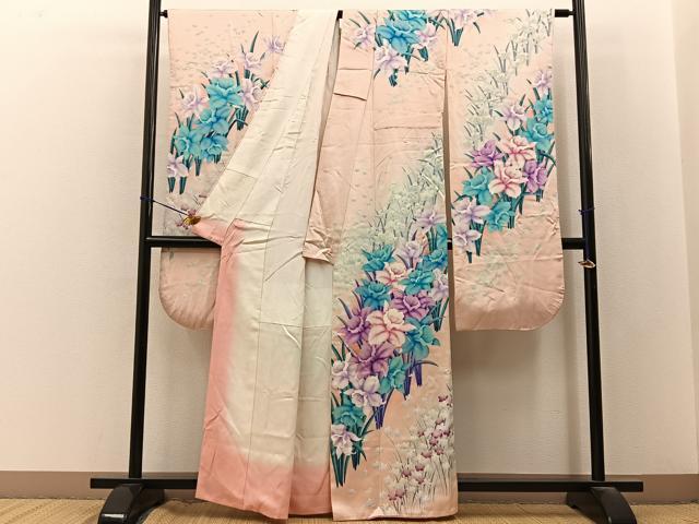 平和屋着物■豪華振袖　カトレア　暈し染め　銀彩　正絹　逸品　BAAY3485hj
