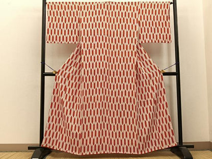 平和屋着物■上質な小紋　矢羽根文　正絹　逸品　BAAY3486hj