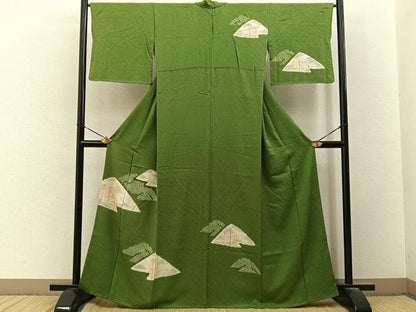 平和屋着物■訪問着　絞り　遠山文　正絹　逸品　BAAY3487hj