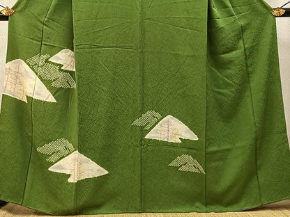 平和屋着物■訪問着　絞り　遠山文　正絹　逸品　BAAY3487hj