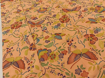 平和屋着物■上質な小紋　花蝶文　正絹　逸品　BAAY3488hj