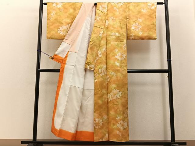 平和屋着物■小紋　草花文　暈し染め　洗える着物　BAAY3490hj