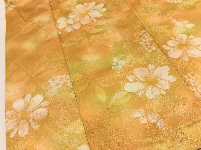 平和屋着物■小紋　草花文　暈し染め　洗える着物　BAAY3490hj