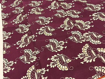平和屋着物■上質な小紋　型染め　舞蝶文　正絹　逸品　BAAY3491hj