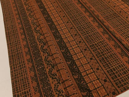 平和屋着物■上質な小紋　紬地　更紗花文　正絹　逸品　BAAY3493hj
