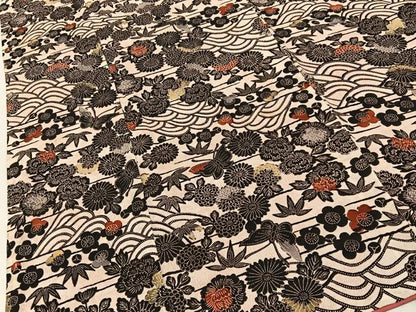 平和屋着物■上質な小紋　花蝶文　正絹　逸品　BAAY3499hj