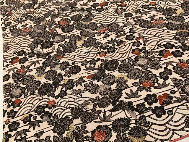 平和屋着物■上質な小紋　花蝶文　正絹　逸品　BAAY3499hj